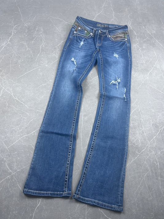 Y2K Bootcut Jeans Damen